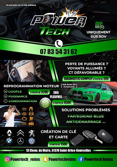POWERTECH REIMS - REPROG MOTEUR SUR BANC (AdBlue/Fap/Egr/Flexfuel), Garage Automobile à Saint-Brice-Courcelles