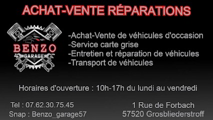 BENZO ACHAT-VENTE RÉPARATIONS, Garage Automobile à Grosbliederstroff