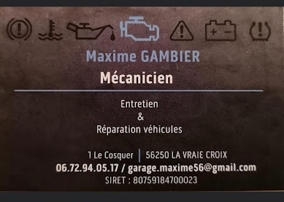 Maxime GAMBIER, Garage Automobile à La Vraie-Croix